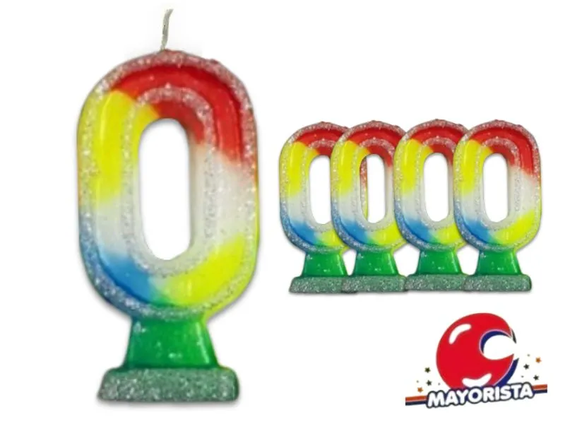 [1986] VELA NUMEROTE 0 MULTICOLOR C/GIBRE X 1 (X10) - VELAS MULTICOLOR