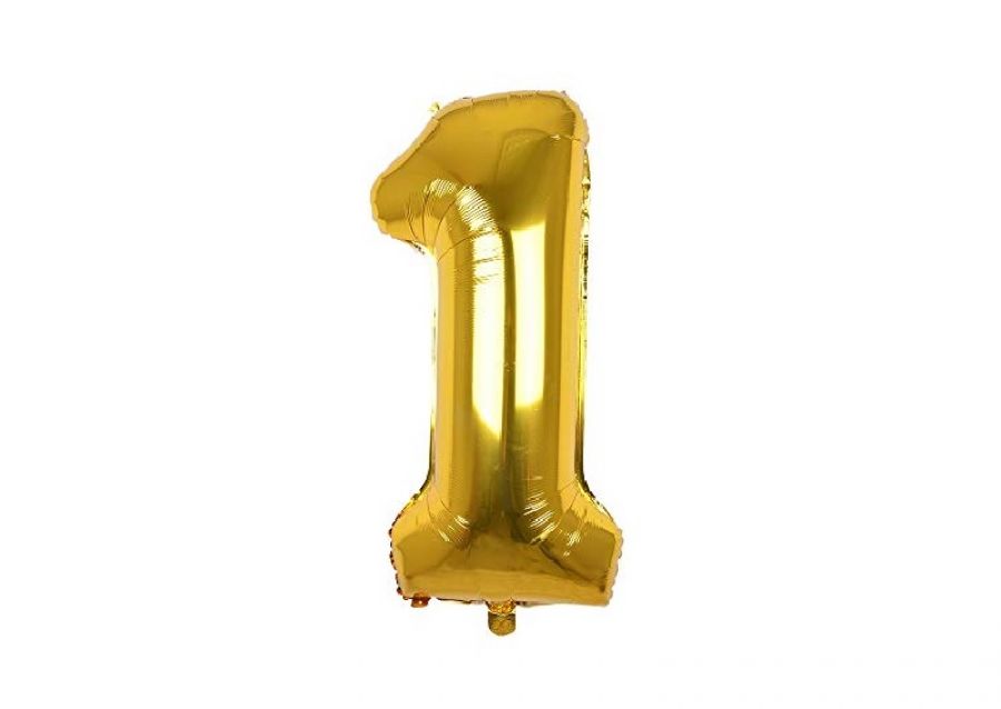 GLOBO MYLAR N 1 DORADO 16 (40CM) CADENACI
