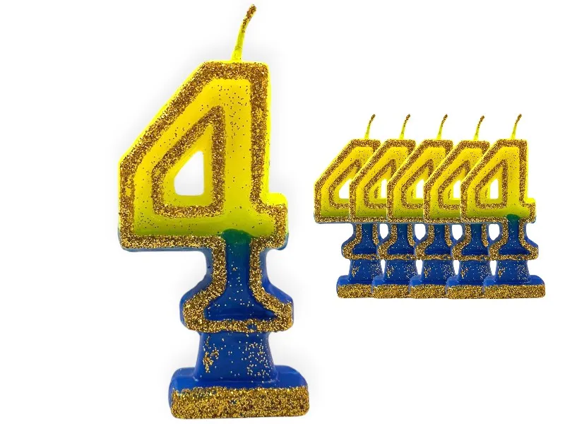 [1900] VELA NUMEROTE 4 BOCA C/GIBRE X 1 (X10) - VELAS MULTICOLOR