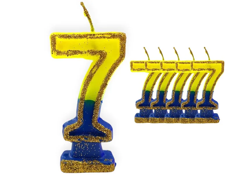 [1935] VELA NUMEROTE 7 BOCA C/GIBRE X 1 (X10) - VELAS MULTICOLOR