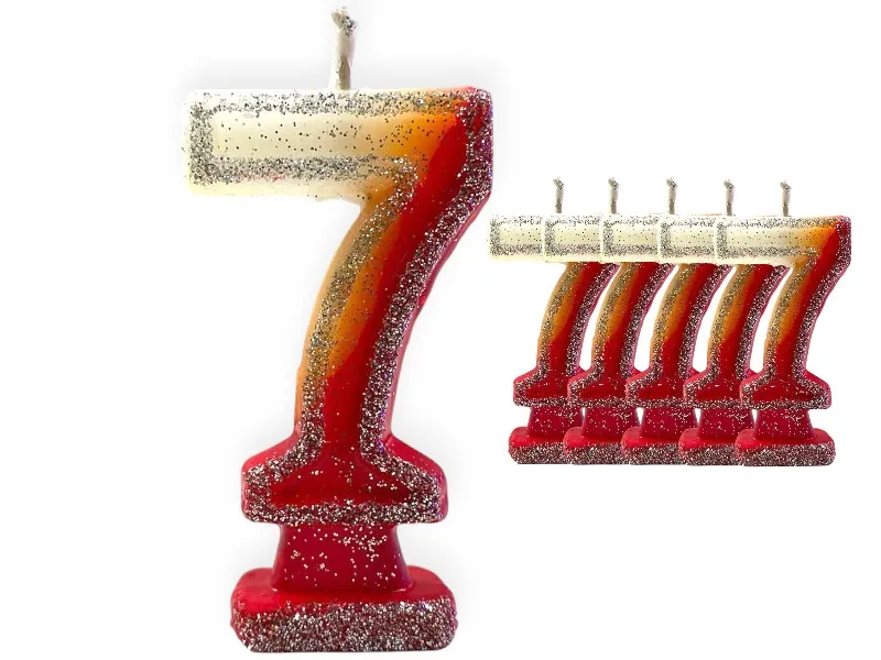 VELA NUMEROTE 7 RIVER C/GIBRE X 1 (X10) - VELAS MULTICOLOR