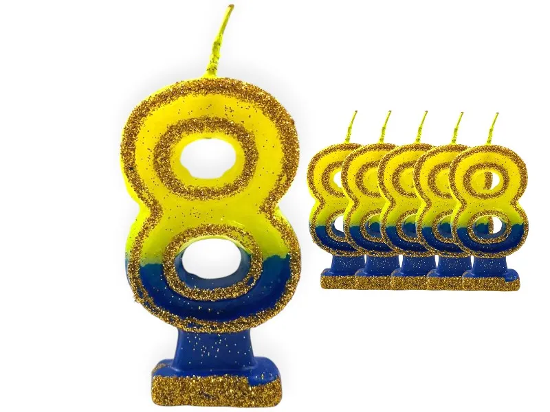 [1937] VELA NUMEROTE 8 BOCA C/GIBRE X 1 (X10) - VELAS MULTICOLOR