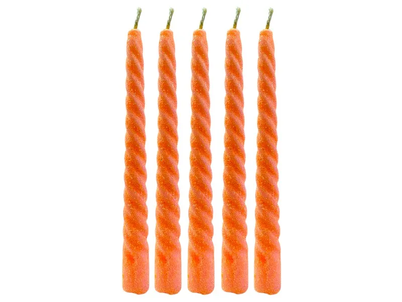 [1771] VELA TORNEADA C/BRILLO SALMON X 10 - VELAS MULTICOLOR
