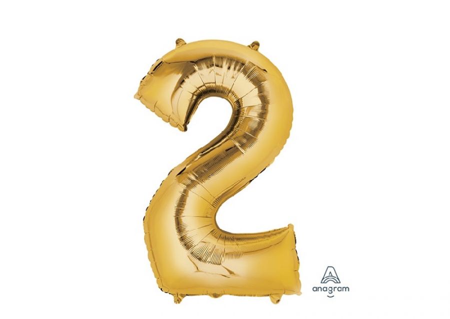 GLOBO MYLAR N 2 DORADO 16 (40CM) CADENACI