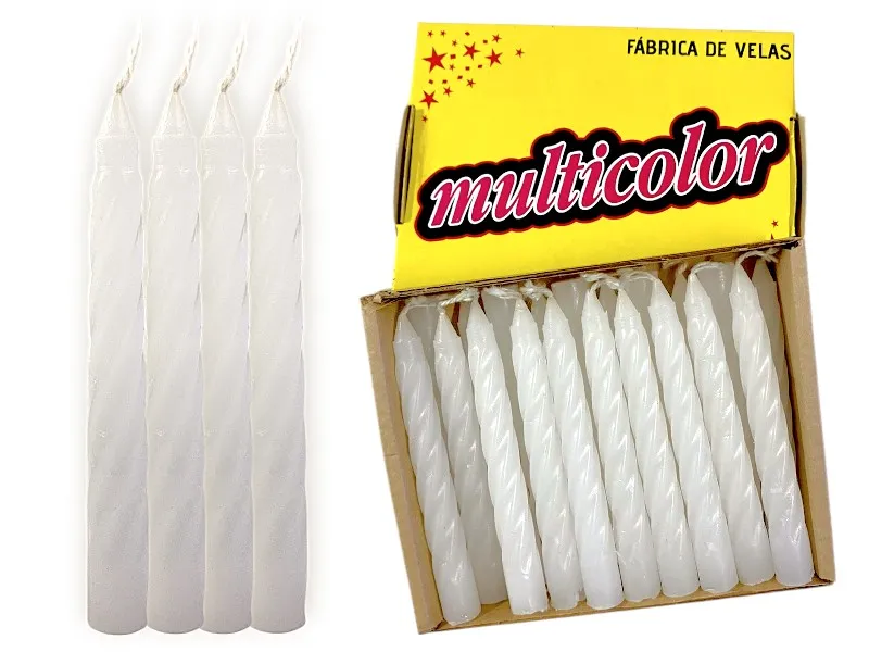 [8500] VELONCITO 9 CM COMUN X 1 BLANCO (X20) - VELAS MULTICOLOR