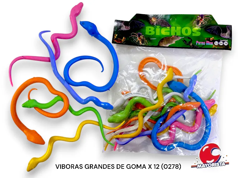 [7644] VIBORAS GRANDES DE GOMA X 12 (0278) PATRIMAR