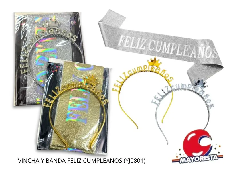 [8034107006742] VINCHA Y BANDA FELIZ CUMPLEANOS (YJ0801) YJ IMPORT