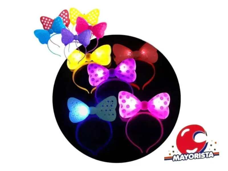[8034107000245] VINCHA C/LUZ PLASTICA MINNIE MONO C/LUNARES (YJ0032) YJ IMPORT