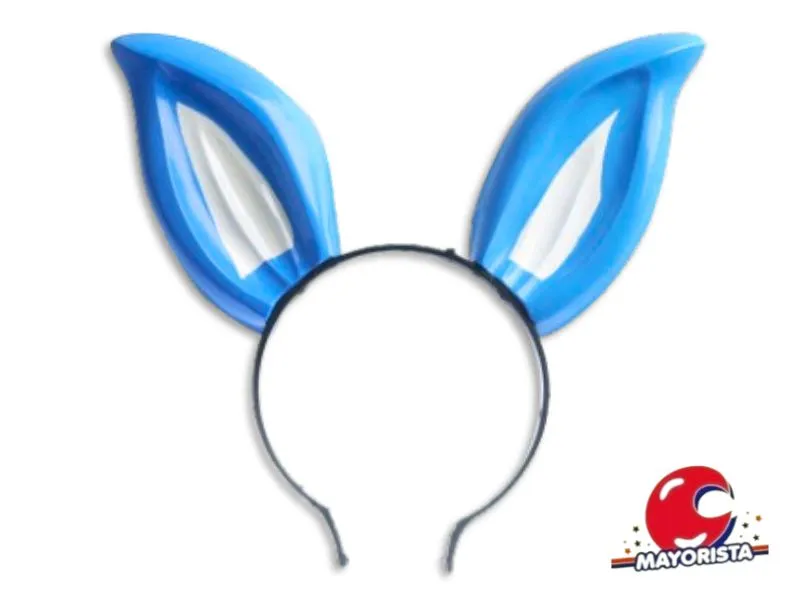 [371836050100] VINCHA PLASTICA OREJAS CONEJO CELESTE (5010C) TRIGGER PACK
