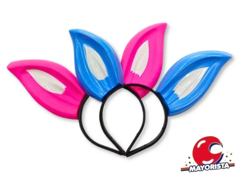 VINCHA PLASTICA X 1 CONEJO CELESTE/ROSA (V127-V128) HERRERA