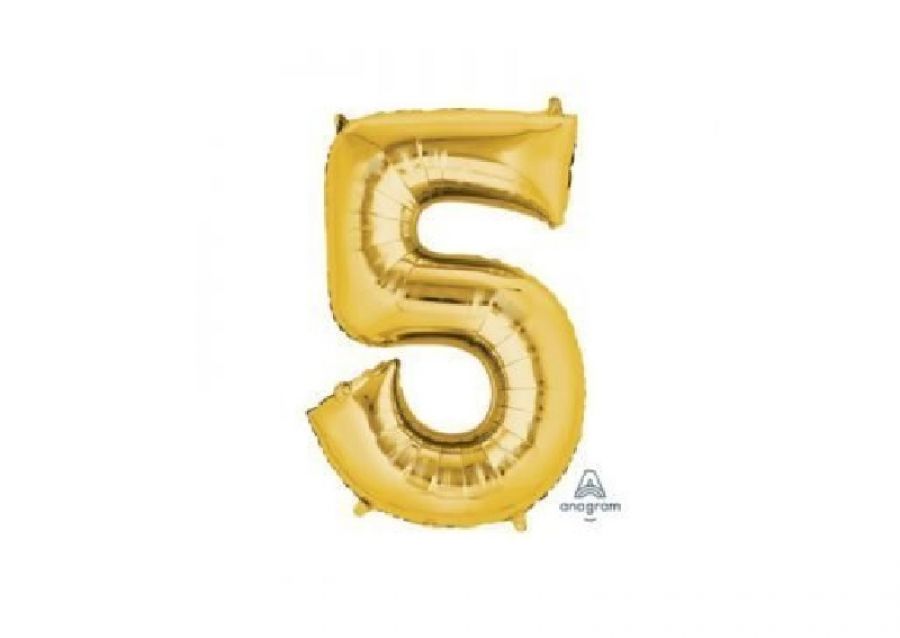 GLOBO MYLAR N 5 DORADO 16 (40CM) CADENACI