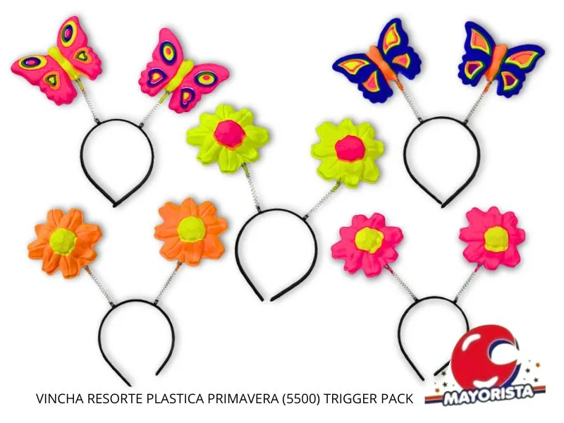 VINCHA RESORTE PLASTICA PRIMAVERA (5500) TRIGGER PACK