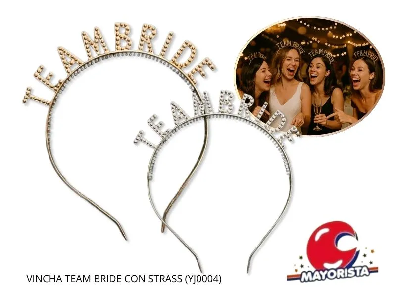 [6994107000046] VINCHA TEAM BRIDE CON STRASS (YJ0004) YJ IMPORT