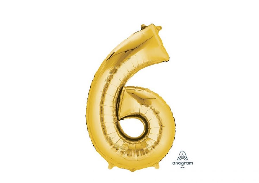 GLOBO MYLAR N 6 DORADO 16 (40CM) CADENACI