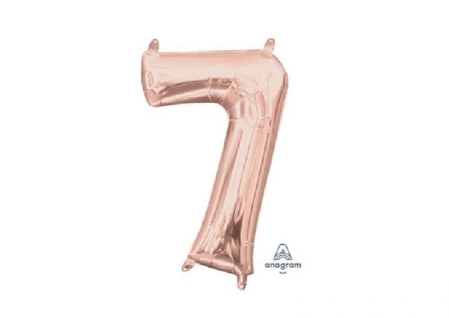 [0202089957125] GLOBO MYLAR N 7 ROSE GOLD 16 (40CM) CADENACI