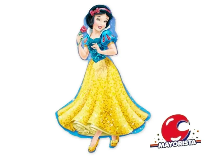 [9804] GLOBO MYLAR SILUETA BLANCANIEVES CONTORNO AZUL 90 CM - CHG