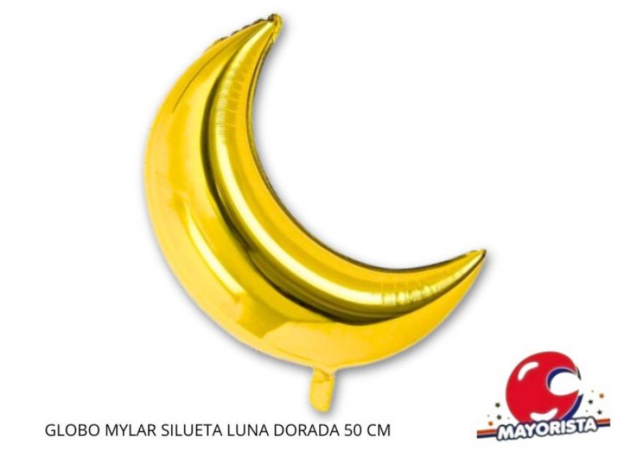 GLOBO MYLAR SILUETA LUNA DORADA 50 CM - CHG
