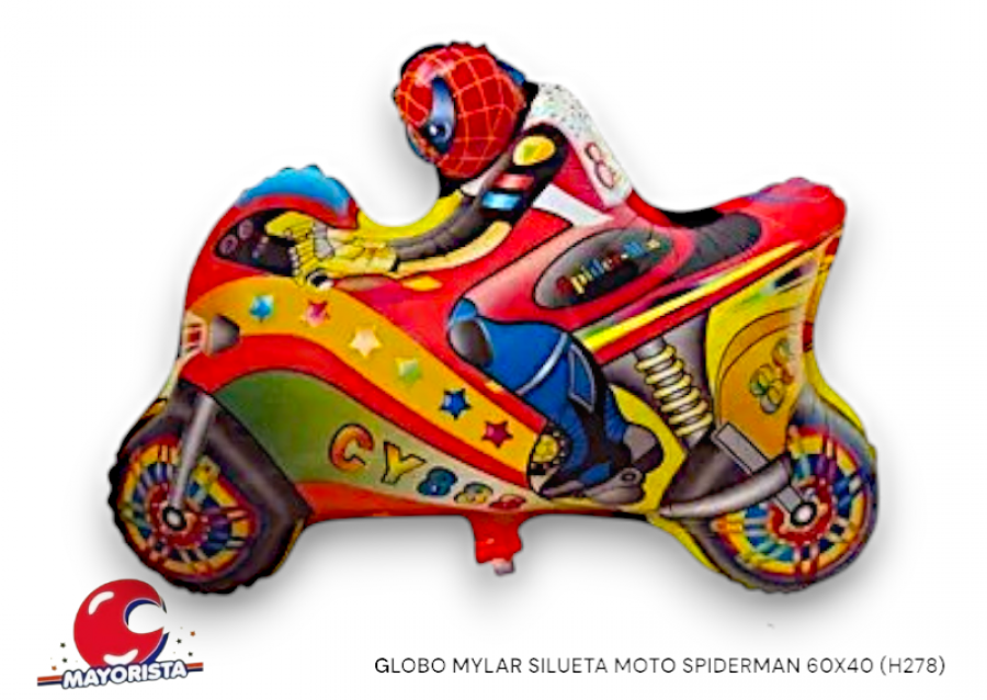 GLOBO MYLAR SILUETA MOTO SPIDERMAN 60X40 (H278) CHG