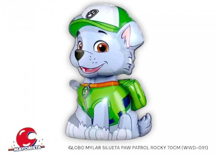 GLOBO MYLAR SILUETA PAW PATROL ROCKY 70CM (WWD-091) CHG