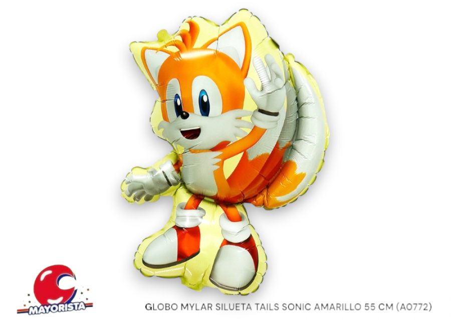 GLOBO MYLAR SILUETA TAILS SONIC AMARILLO 55 CM (A0772) CHG