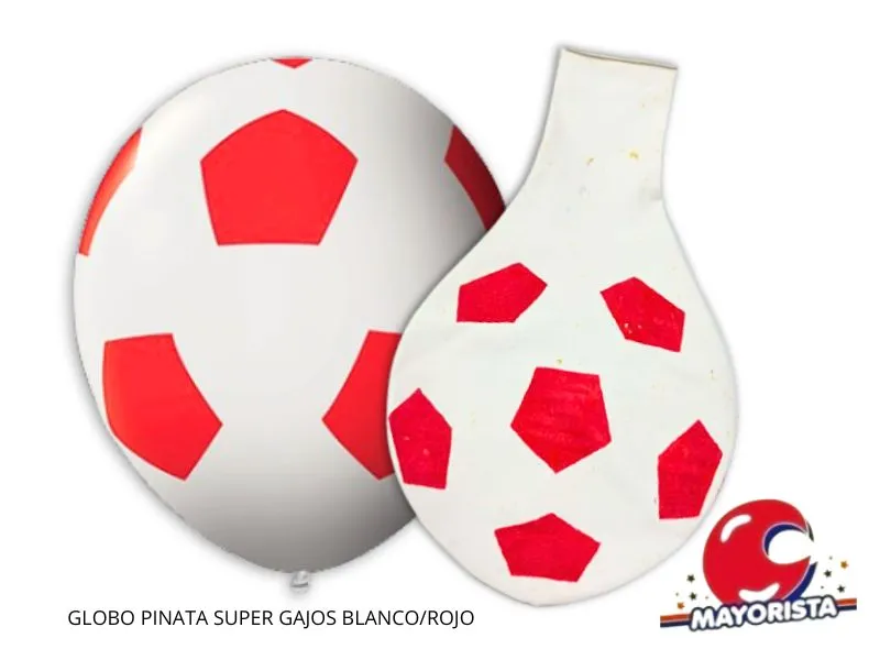 [9609] GLOBO PINATA SUPER GAJOS BLANCO/ROJO - TUKY