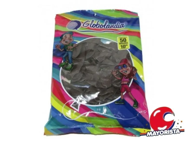 GLOBOS 10 X 50 LISO STANDARD MARRON - GLOBOLANDIA