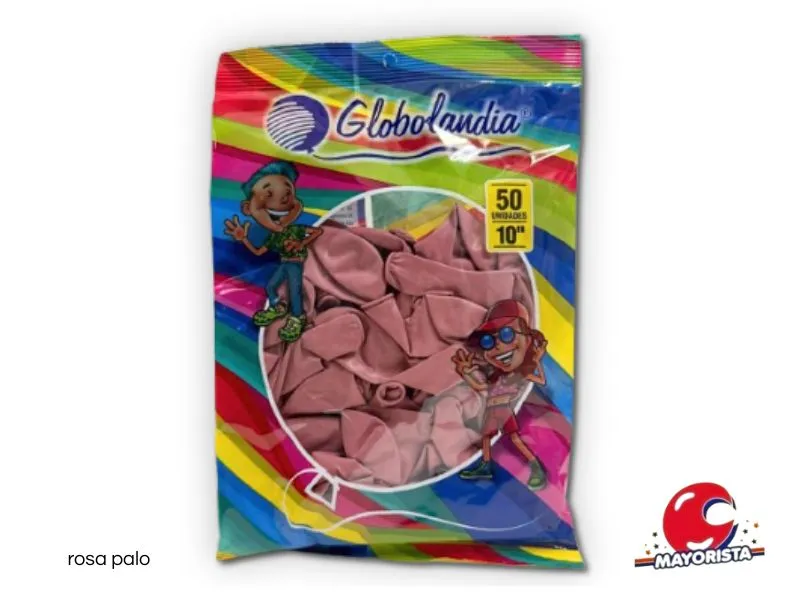 [7798109604382] GLOBOS 10 X 50 LISO STANDARD ROSA PALO - GLOBOLANDIA