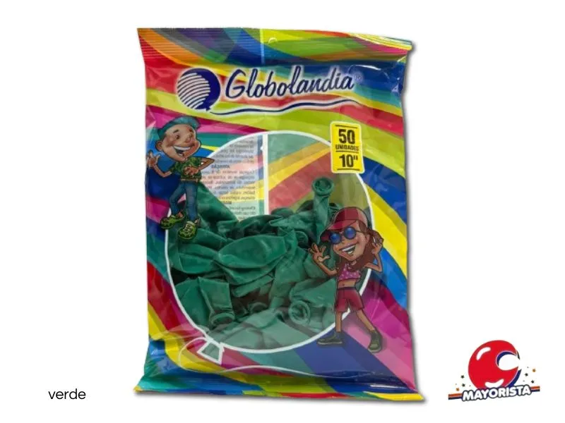 [7798109600162] GLOBOS 10 X 50 LISO STANDARD VERDE OSCURO - GLOBOLANDIA