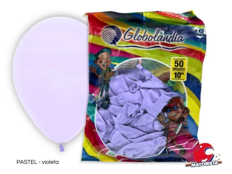 [7798109602050] GLOBOS 10 X 50 PASTEL VIOLETA - GLOBOLANDIA