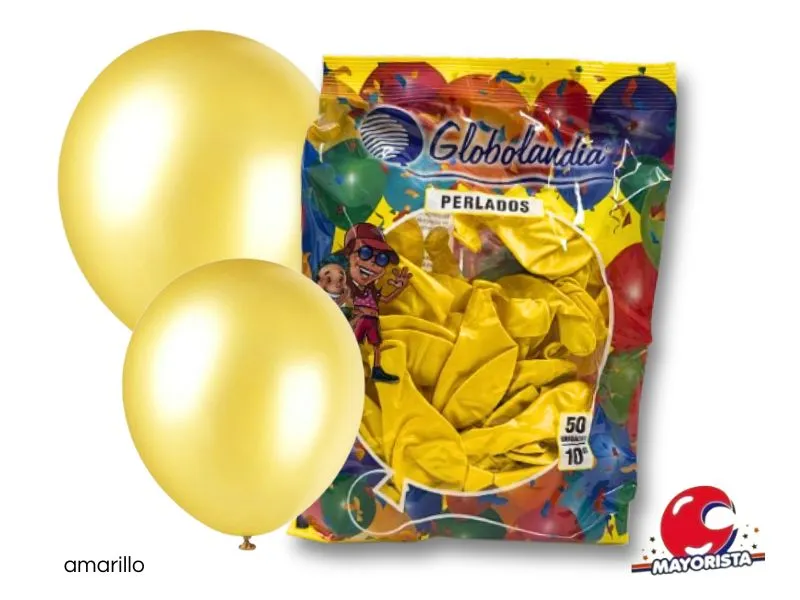 GLOBOS 12 X 25 PERLADO AMARILLO - GLOBOLANDIA