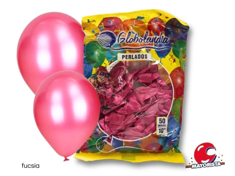GLOBOS 12 X 25 PERLADO FUCSIA - GLOBOLANDIA