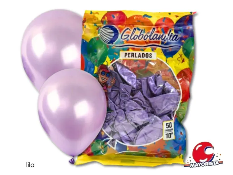 GLOBOS 12 X 25 PERLADO LILA - GLOBOLANDIA