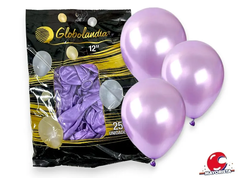 [7798109601701] GLOBOS 12 X 25 PERLADO LILA - GLOBOLANDIA