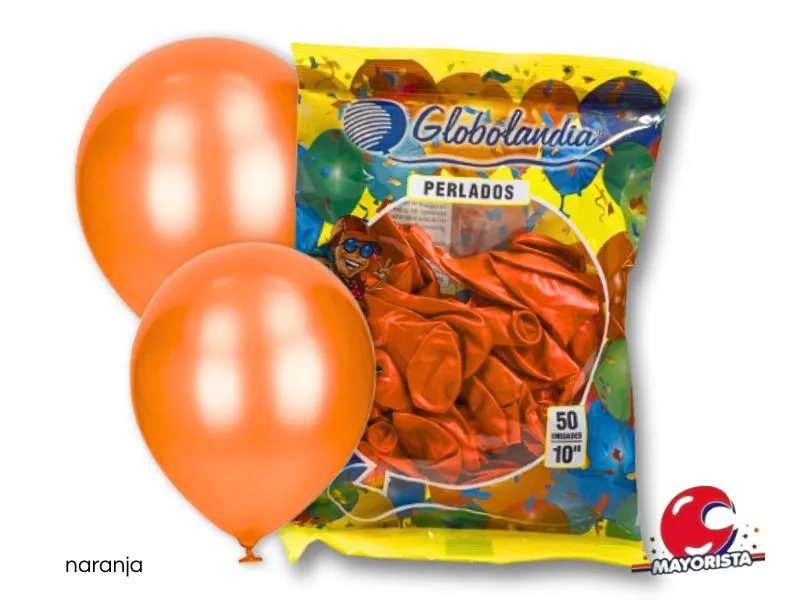 GLOBOS 12 X 25 PERLADO NARANJA - GLOBOLANDIA