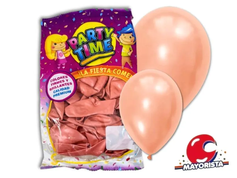 [7798194150498] GLOBOS 12 X 25 PERLADO ROSA GOLD PARTY TIME (50498) DILAX