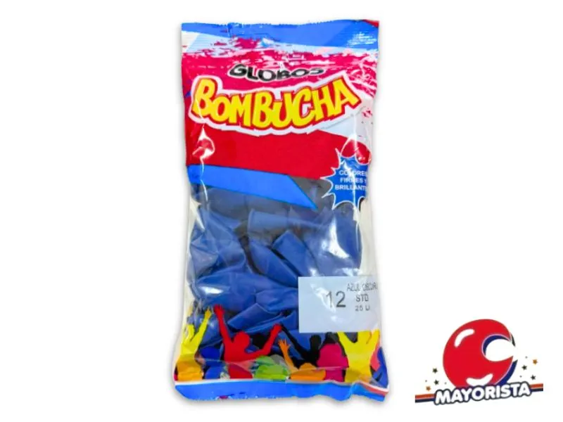[7798420970623] GLOBOS 12 X 25 STANDARD AZUL OSCURO BOMBUCHA