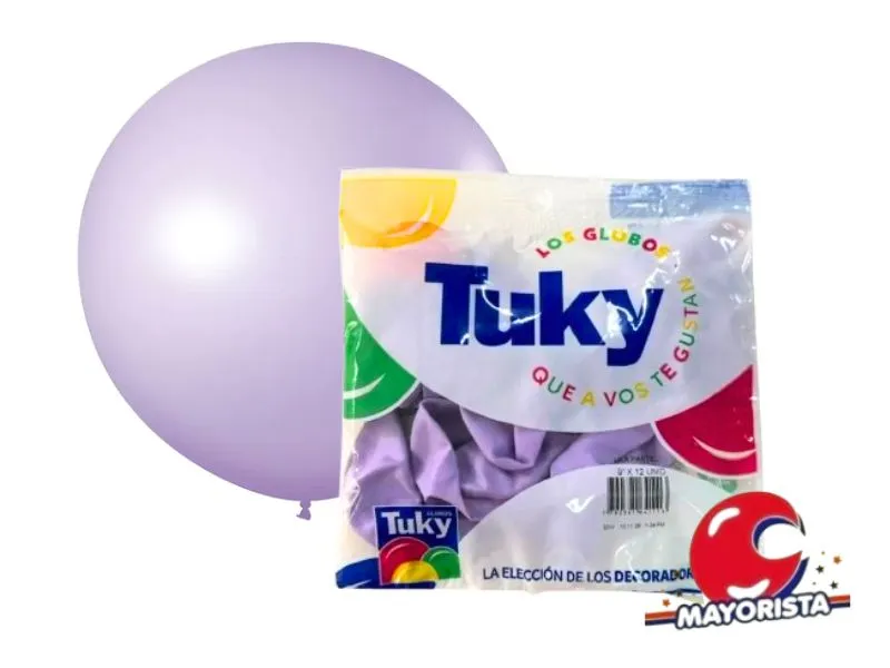 GLOBOS 9 X 25 PASTEL LILA - TUKY