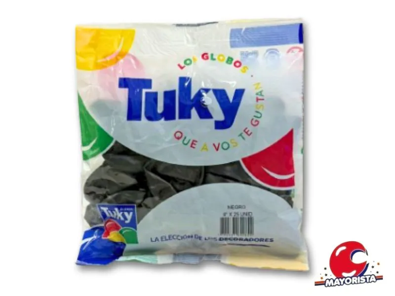 [7790391600820] GLOBOS 9 X 25 STANDARD NEGRO - TUKY