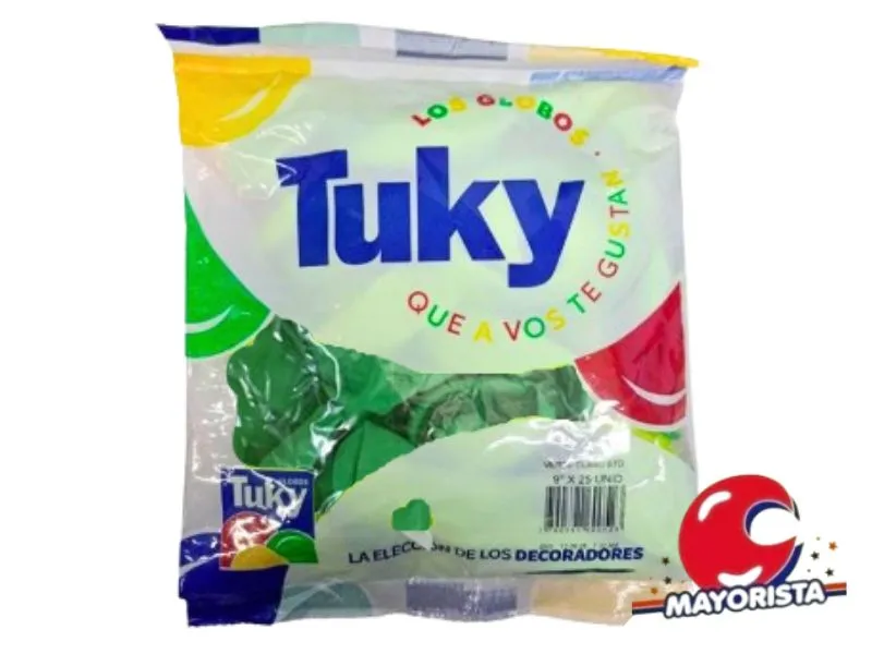 GLOBOS 9 X 25 STANDARD VERDE OSCURO - TUKY