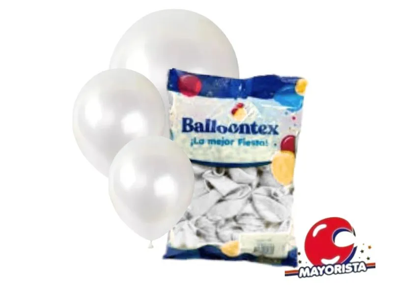 [7790391605115] GLOBOS 9 X 50 PERLADO BLANCO - BALLOONTEX