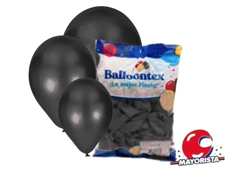 [7790391606815] GLOBOS 9 X 50 PERLADO NEGRO - BALLOONTEX