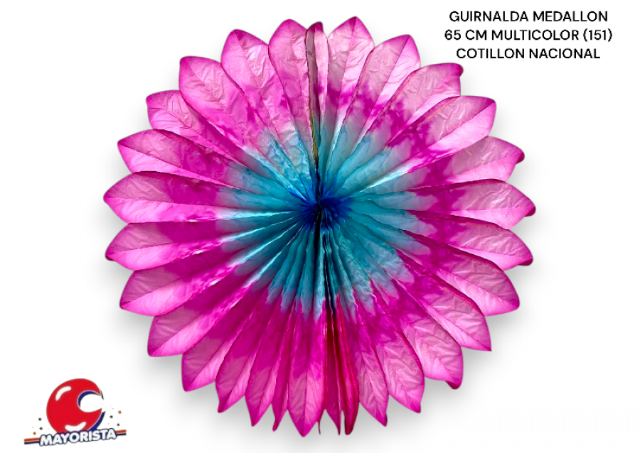 [2880] GUIRNALDA MEDALLON 65 CM MULTICOLOR (151) COTILLON NACIONAL