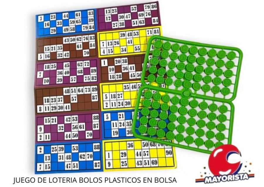 JUEGO DE LOTERIA BOLOS PLASTICOS EN BOLSA - TACAMAN
