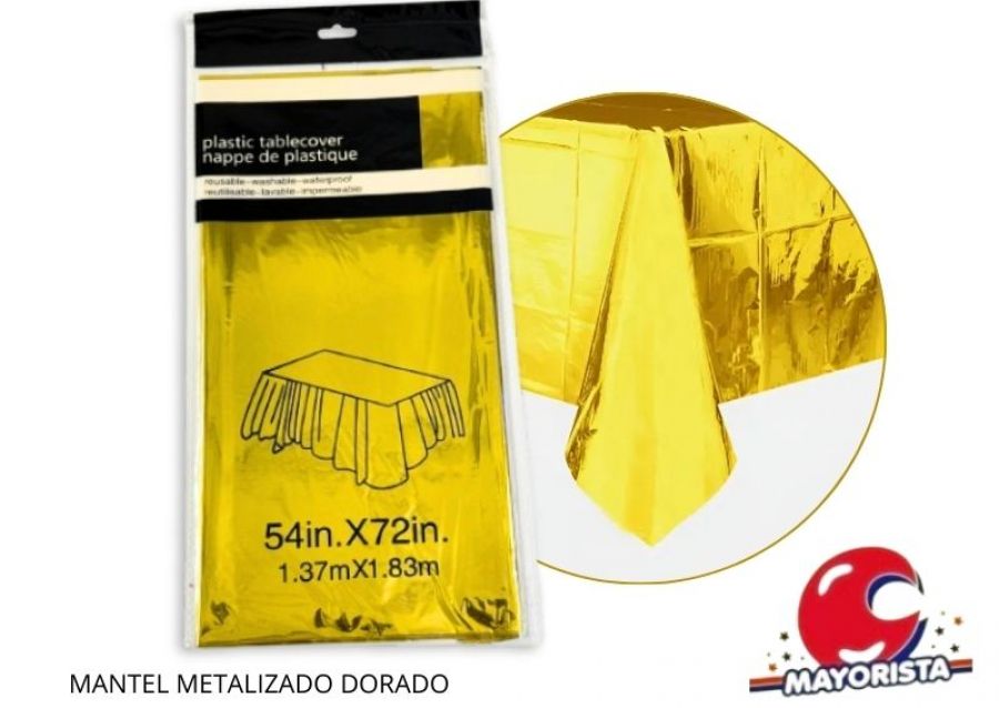 MANTEL METALIZADO DORADO 183X137 (YJ0800) YJ IMPORT