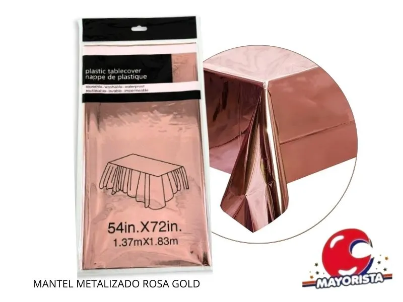 [2819] MANTEL METALIZADO ROSA GOLD 183X137 (YJ0800) YJ IMPORT
