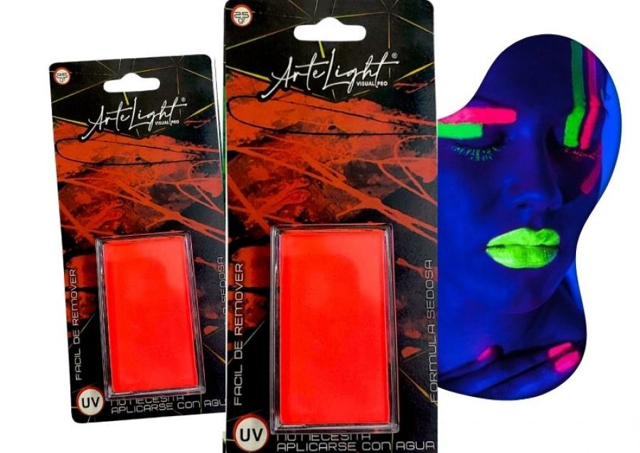 MAQUILLAJE RECTANGULAR NARANJA FLUO BLISTER 25 GRS (9282) ARTELIGHT