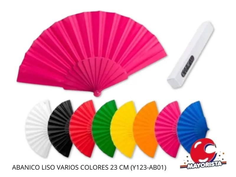 [1676] ABANICO LISO VARIOS COLORES 23 CM (ZLE-BAB-05-01/Y123-AB01) ERIK