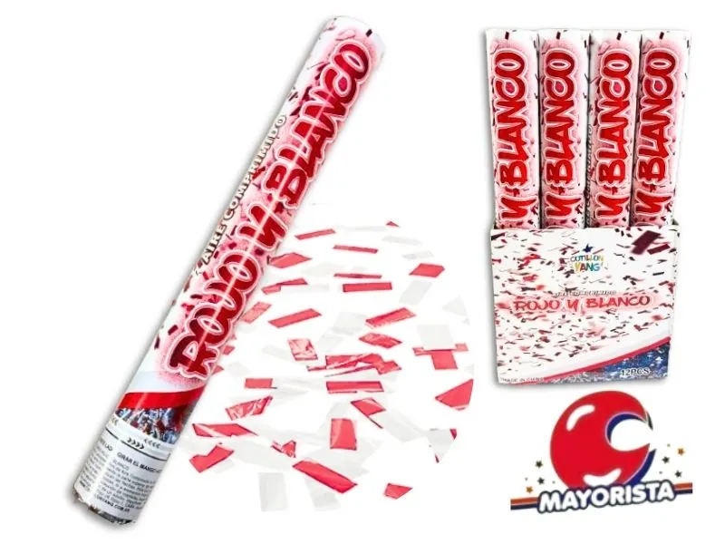 [8034108000053] MORTERO 40 CM LANZA PAPELES ROJO Y BLANCO (LP0005) YJ IMPORT