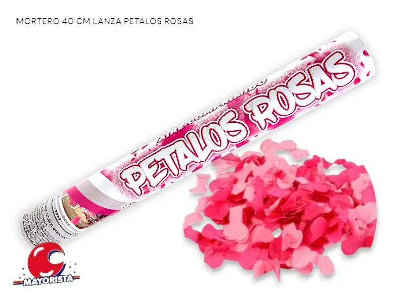 [8034108000084] MORTERO 40 CM LANZA PETALOS ROSAS (LP0008) YJ IMPORT