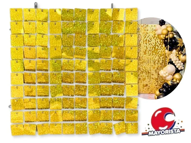 [2306] PANEL SHIMMER WALL DORADO HOLOGRAFICO 30X30 (YJ0694) YJ IMPORT